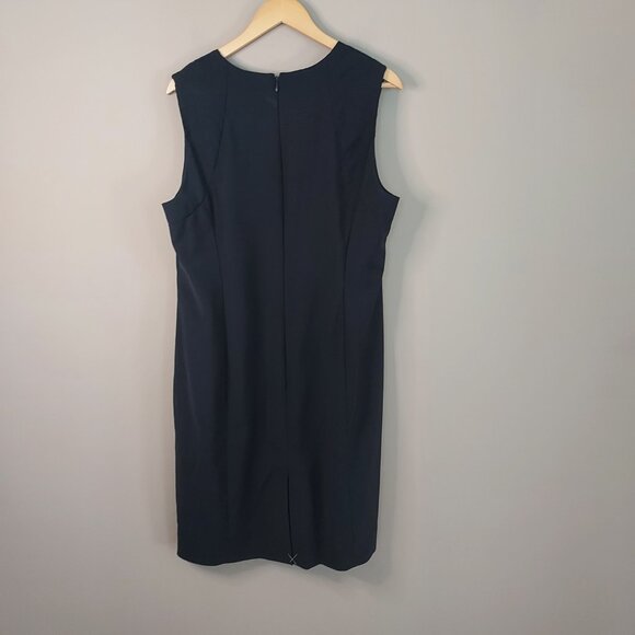 Talbots Seasonless Wool Blend Sleeveless Navy Blue Sheath Dress Size 18 NWOT - Picture 6 of 12